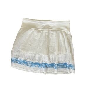 IVIVVA By Lululemon  Pleated Skirt Skort White Blue girls size 12 Preppy  NWOT
